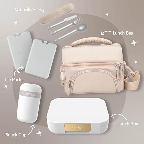 Bentgo Modern - Adult & Teen Bento Lunch Box; 3-4 Compartments, Leak-Resistant, 5.5 Cup Capacity/44 fl oz, Improved Locking Clips, Reusable, BPA-Free, Dishwasher/Microwave Safe Tray (White) thumbnail 7