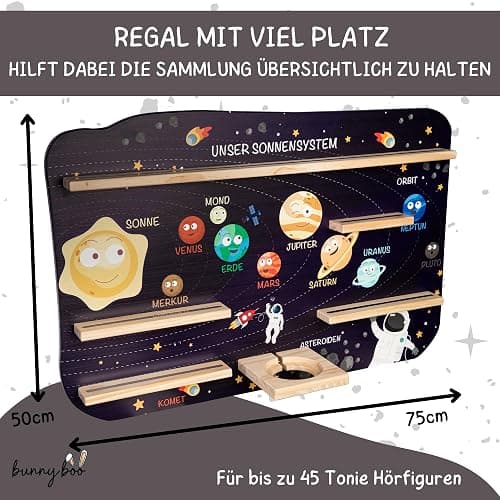 bunnyboo Toniebox Regal - für bis zu 45 Tonies - Testsieger 2024 - Magnetisches Regal für Toniebox und Figuren - geprüfte Qualität - Für Jungen und Mädchen (Astronaut) thumbnail 3
