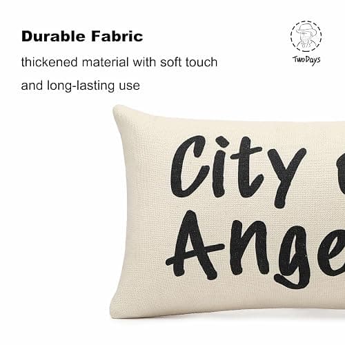 TwoDays Stockholm City of Angels Pillow Cover - Modern Style Chic Room Decor, Trendy Word Print Throw Pillow for Apartment & Dorm, Luxury Fashion Aesthetic Case for Home Bedroom thumbnail 4