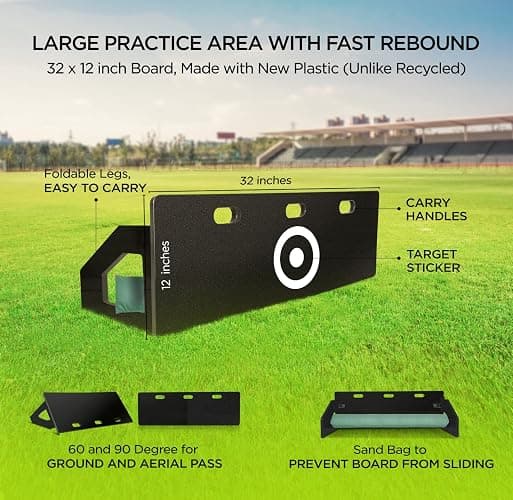 ZivPlay Soccer Rebounder Board Soccer Wall Kick Back Trainer with 2 Rebound Angles for Ball Passing and Bounce Back Training thumbnail 2