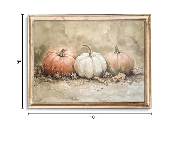 uniro Rustic Autumn Pumpkin Painting Wall Art, Pumpkin Still Life Painting, Rustic Fall Art,Vintage Autumn Wall Print,Halloween utumn Decor,Thanksgiving Art for Living Room, Bedroom - unframe 8" x 10" thumbnail 8