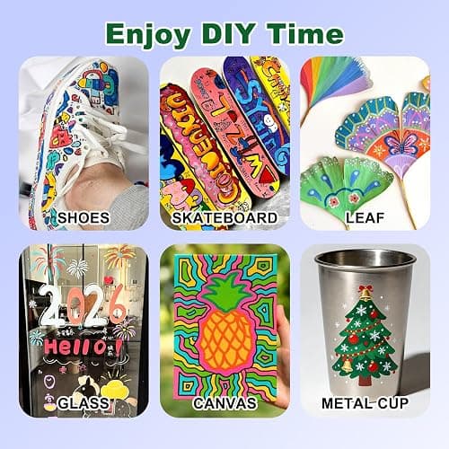 DEYONI 24 Colors Acrylic Paint Markers, Dual Tip Acrylic Paint Pens Markers for Rock, Fabric, Wood, Glass, Craft, Decoration, Adult DIY Crafts Art Supplies thumbnail 4