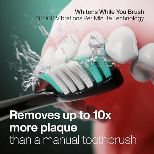 Aquasonic Black Series Ultra Whitening Toothbrush – ADA Accepted Electric Toothbrush- 8 Brush Heads & Travel Case – 40,000 VPM Electric Motor & Wireless Charging - 4 Modes w Smart Timer thumbnail 3
