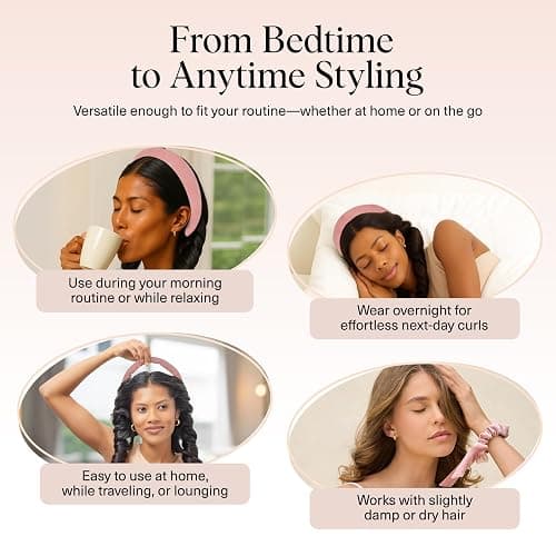 Kitsch Velvet Heatless Curling Set - Heatless Curls Overnight - Comfortable No Heat Hair Curlers With Two Velvet Scrunchies to Sleep In for Frizz-Free & Non-Damage Styling - Terracotta thumbnail 6