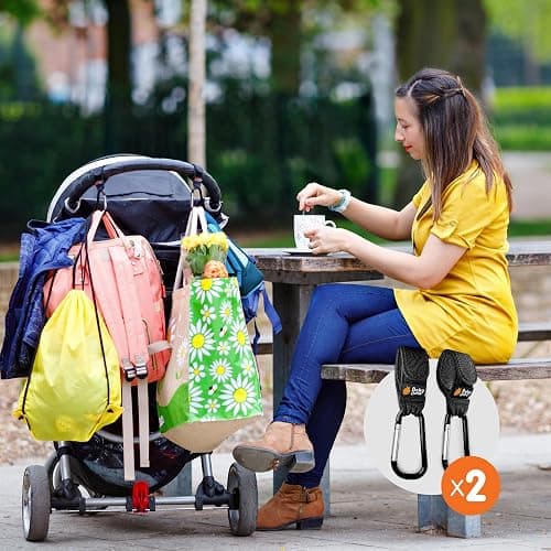 Baby Uma Buggy Clips - 2022 Double-Platinum Winning Pram Clips, Universal Pram Accessories, 5 kg Weight Capacity & Non-Slip, Baby Travel Essentials thumbnail 2