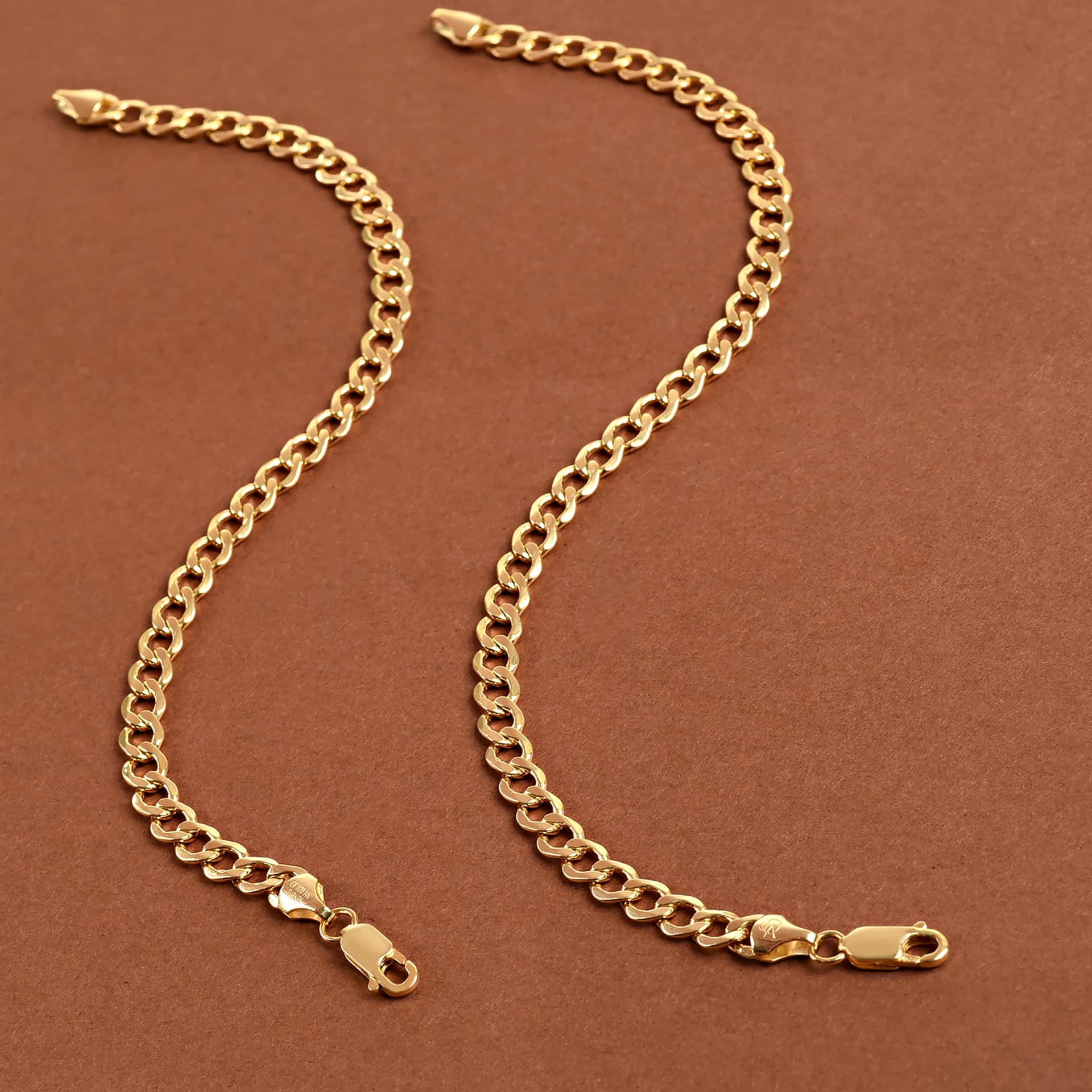 Jewelry Atelier - Colección de pulseras de cadena rellenas de oro amarillo macizo de 14 quilates para mujeres y hombres con diferentes tamaños (4,5 mm, 5,5 mm), 7.5 inches, 8.5 inches, Metal, No es thumbnail 3