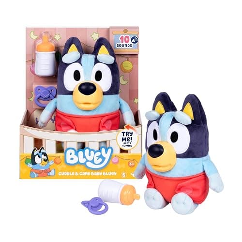 Bluey Care and Cuddle Soft Baby Toy Plush, 11”, Interactive Electronic Baby Plush Toy with 10 Different Sounds, Cuddly Soft Toys for Ages 3+ thumbnail 7