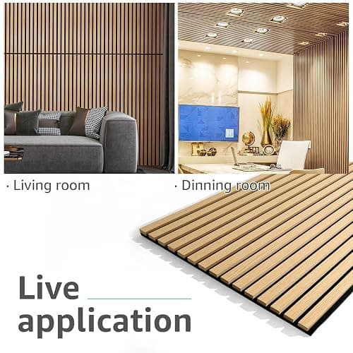 Art3d 2-Pack Fluted Acoustic Wood Slat Wall Panel, 47.2 x 23.6 Inch, Oak | Noise Control, Easy to DIY, Natural Texture, Sustainable Material, Ideal for Homeowners, Designers, for Living Room, Office thumbnail 8