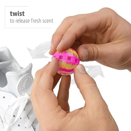 Sneaker Balls Odor-Fighting Shoe Fresheners, Eliminates Unpleasant Smells, Perfect For Sneakers, Gym Bags, Gear Bags, Drawers, Lockers, And More!, Radial Tie Dye, 6 Pack thumbnail 4