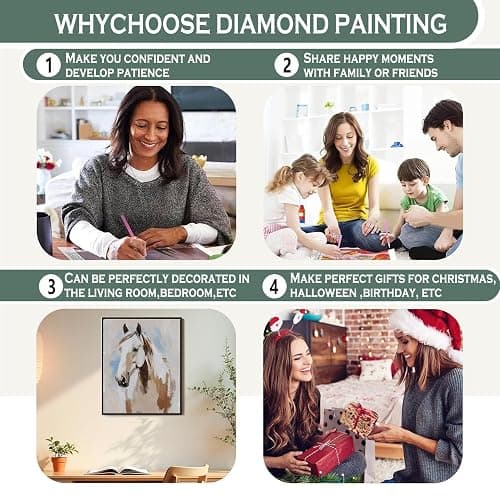 sdfkmlcdl Western Coastal Cowgirl Diamond Art Kits for Adults, Neutral Western Coquette Bow Boots Horse Full Drill Diamond Painting Kits for Adults Beginners 4 Pack, 9.8x11.8 Inch thumbnail 7