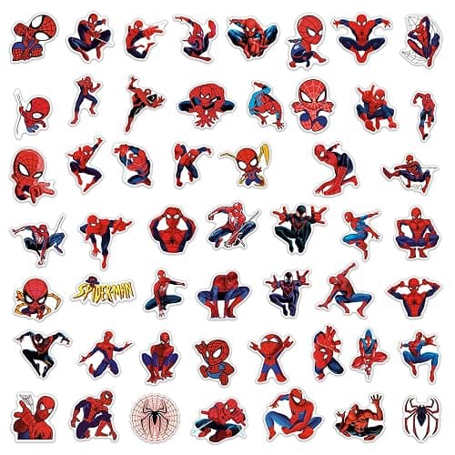 50pcs Spiderman Stickers for Water Bottle, Cool Superhero Movie Waterproof Vinyl Decal for Kids Teen Adult Laptop Skateboard Phone Travel Case Bike Guitar Computer thumbnail 7
