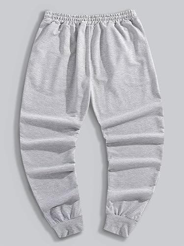 WDIRARA Men's Floral Letter Graphic Print Drawstring Waist Tie Front Sweatpants thumbnail 2