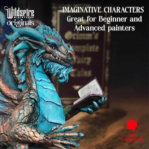 Wildspire Fantasy Monsters & Bookish Dragon for DND Miniatures Unpainted Bulk 28mm-32mm Dungeons & Dragons Minis Pathfinder Figures Fantasy Unpainted Tabletop RPG Miniature Starter Set for D&D thumbnail 7