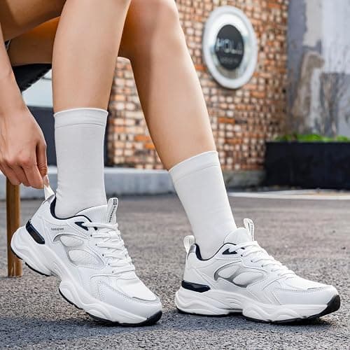 BAASPLOA Women's Gym Fashion Sneakers Lightweight Tennis Platform Chunky Shoes for Women Workout Sneakers Non Slip Breathable Casual Walking Shoes Retro Dad Shoes thumbnail 2