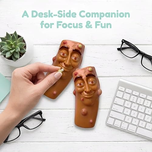 Professional Pimple Popping Kit for Adults (2-Pack), 12-Piece DIY Stress Relief Set with TPR Bases, Reusable ASMR Sensory Fidget Toy, Customizable Pimple Colors (Stickman - Brown) thumbnail 7