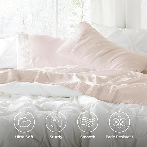 Bedsure Twin XL Sheets Dorm Bedding - 3 Pieces Soft Extra Long Twin Sheets, Breathable & Cooling Bed Sheets Set, Oeko Tex, Easy Care Microfiber for Women, Men, Cream thumbnail 3