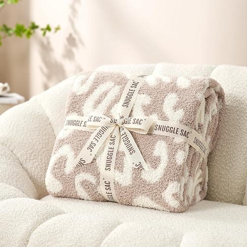 Snuggle Sac Leopard Throw Blanket for Couch Bed Sofa 50x60 inches, Reversible Beige Leopard Blanket Ultra Soft Cozy Blankets for Women Mothers Birthday Gifts thumbnail 7