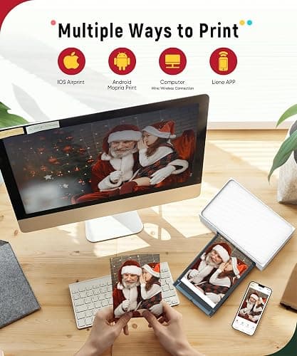 Liene M100 4x6'' Photo Printer, Phone Printer 100 Sheets & 3 Cartridges, Full-Color Photo, Portable Instant Photo Printer for iPhone Android, Thermal Dye Sublimation, Wi-Fi Picture Printer 100 Papers thumbnail 7