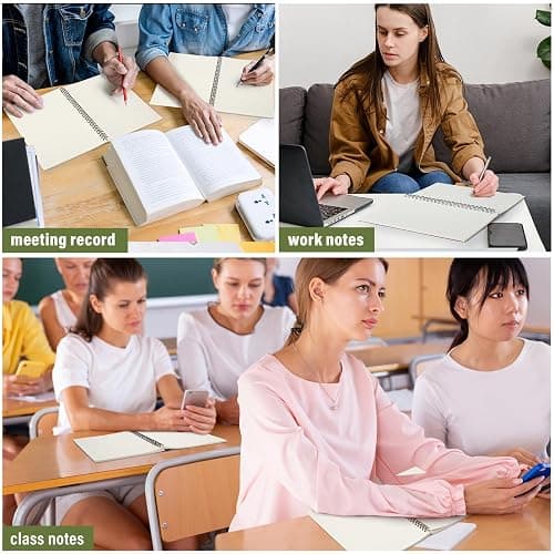Fuutreo 6 Pack B5 Spiral Notebooks 10.5 x 7.45 Inch College Ruled Aesthetic Journal Kraft Hardcover 70 Sheets (140 Pages) Spiral Notebook for Office Students Work Journaling(Fresh,Morandi) thumbnail 6