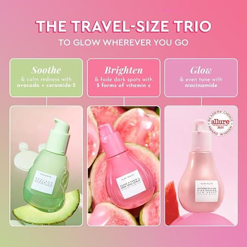 Glow Recipe Soothe, Glow & Bright Gift Set - Niacinamide Dew Drops Illuminating Primer & Avocado Ceramide Facial Serum & Guava Dark Spot Serum - Korean Skincare Travel Kit (3 Count) thumbnail 2