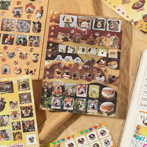 ZHIJIANHZ Cat and Dog Stickers Book Set 2 in 1,Value Set with 1600 Stickers 60 Pages Meme Sticker Books for Scrapbook Journal and Planner Coil Bound Sticker Albums thumbnail 5