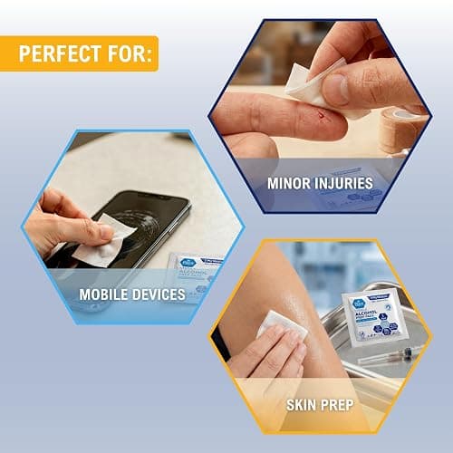 MED PRIDE Sterile Alcohol Prep Pads, Antiseptic, 70% Isopropyl, Individually Wrapped, Medical Grade 2 Ply Wipes (200 Count (Pack of 1) White) thumbnail 7