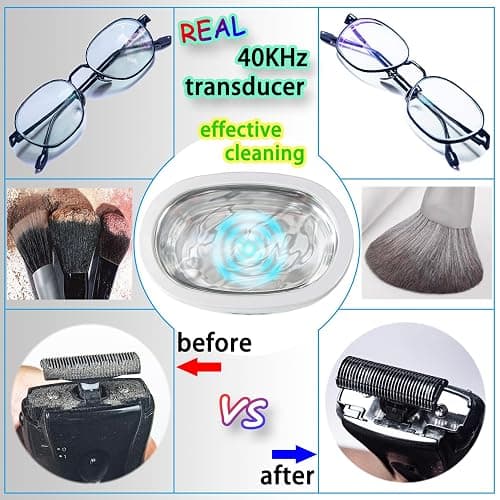 Ultrasonic Jewelry Cleaner, Sonic Eyeglasses Cleaner, Silver Jewelry Cleaner with Degas Function, Cosmetic Brush and Watch Cleaner in 5 Time Mode, 110V30W Necklace and Ring Cleaner 40KHz 20oz (600ml) thumbnail 2