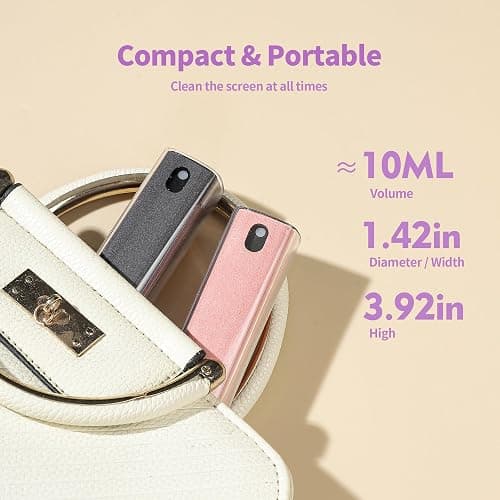 CUIUD Touchscreen Screen Cleaner Kit 2 Pcs, Phone, Tablet and Car Screen Cleaner, Two in One Spray and Microfiber Cloth(Grey&Pink) - Pink+Grey thumbnail 8