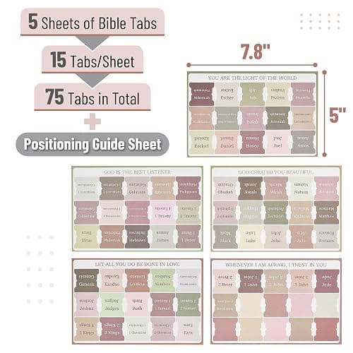 Mr. Pen- Bible Tabs, 75 Tabs, Laminated Bible Tabs for Women and Men, Bible Tabs for Study Bible, Bible Index Tabs, Bible Book Tabs, Bible Labels Tabs, Mr Pen Bible Tabs thumbnail 2