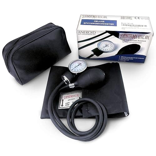 Santamedical Manual Blood Pressure Cuff - Adult Aneroid Sphygmomanometer | Deluxe Bp Cuff Monitor with Carrying Case and Adult Black Cuff - Stethoscope Not Included thumbnail 5
