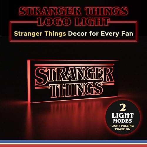 Paladone Stranger Things Logo Light with 2 Light Modes, Stranger Things Glowing Sign Decor and Gift, Officially Licensed Merchandise thumbnail 4