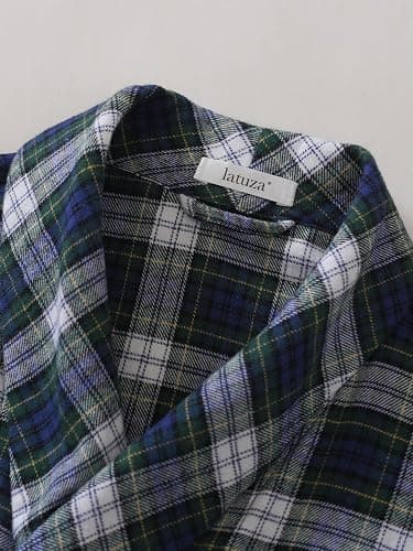 Latuza Men's Cotton Flannel Long Robe Full Length Plaid Bathrobe thumbnail 4