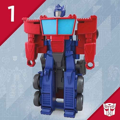 Transformers 1-Step Flip Heroes 3-Pack, 4-Inch Wheeljack, Bumblebee, and Optimus Prime Action Figures, Kids Easter Toys or Basket Stuffers, Age 6+ thumbnail 8