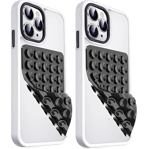JingJinYY Anteel 2 Pack Double Sided Silicone Suction Cup Phone Case Mount, Hands-Free Strong Grip Silicon Phone Holder for Selfies and Videos, Non Slip Phone Accessories (Black) - Image 1