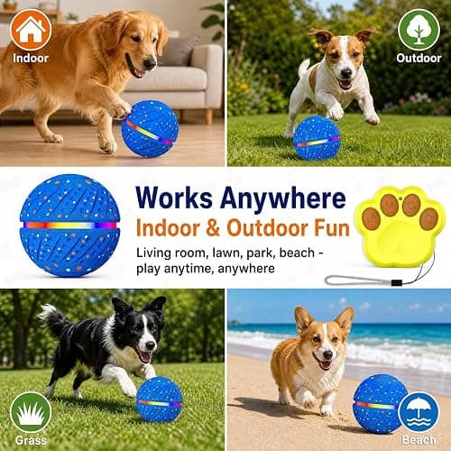 Interactive Dog Ball Toy with Remote Control, Durable E-TPU Material,3 Modes Automatic Bouncing Dog Ball with RGB Lights, IP54 Waterproof Electronic Dog Toy for Puppy, Medium and Large Dogs thumbnail 7