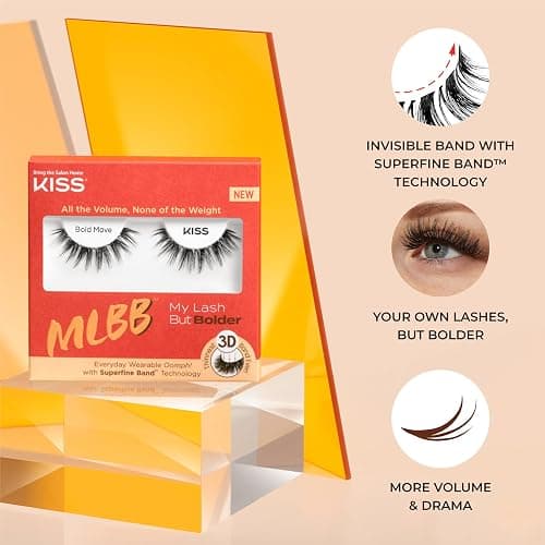 KISS My Lash But Bolder, False Eyelashes, 'Big Personality', 14mm, Includes 1 Pair, Easy to Apply, Reusable Lash Clusters thumbnail 4