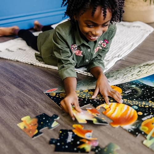 Melissa & Doug Solar System Floor Puzzle, 48 pc Jumbo Jigsaw Puzzle, Educational Screen Free Activity for Toddler, Preschoolers and Kids Ages 3+ (2 x 3 Feet) - FSC Certified thumbnail 2