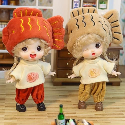 BJD Blind Box Cute Figures, Collectible Poseable OB11 Doll with 1/12 Scale Removable Clothes，Surprise Gift Single Random Mystery Box-Japanese Foodie Fun Series thumbnail 2