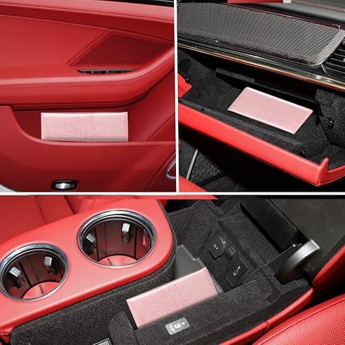 TOURSUIT Car Registration and Insurance Card Holder, Vehicle License Document Glove Box Compartment Organizer, Interior Car Accessories for Women Men Teens (Rose Gold) thumbnail 7