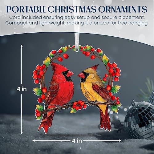 AXIARA Sympathy Gifts for Loss of Loved One - Two Layer Wooden Cardinal Christmas Ornaments 2025 - Cardinal Gifts for Women Men, Bereavement Memorial Gift Ideas, Cardinals for Christmas Decorations thumbnail 2