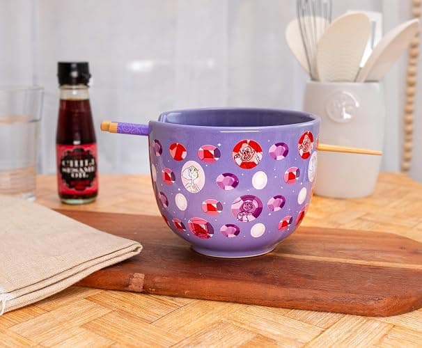 Steven Universe Crystal Gems Ceramic Ramen Dinnerware Set | Includes 20-Ounce Noodle Bowl and Wooden Chopsticks thumbnail 2