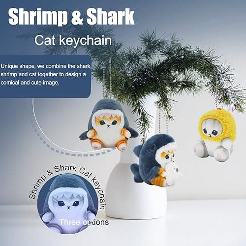 CNAANA Kawaii Shark Cat Plush Toy Stuffed Animal Doll, Soft Pillow for Boys & Girls (Seal cat, 20cm/7.8in) thumbnail 7
