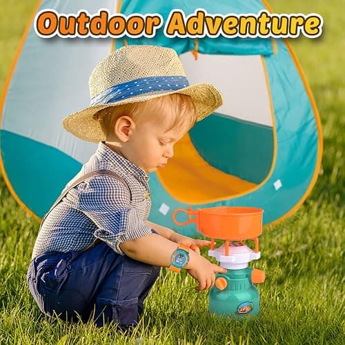 FUN LITTLE TOYS Pop Up Play Tent with Camping Gear and Tools Set, Outdoor Toys for Kids thumbnail 4