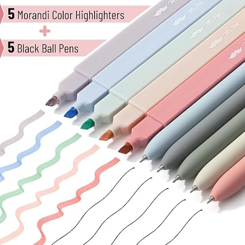 Mr. Pen- Aesthetic Highlighters and Gel Pens, 10 Pack, Morandi Colors Bible Highlighters No Bleed, Black Ink Gel Pens, Fast Dry and No Smear for Bible Journaling, Planner, School Supplies thumbnail 3
