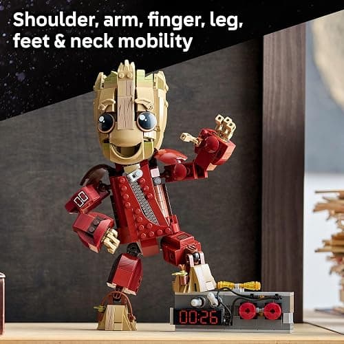 LEGO Marvel Ravager Jumpsuit Groot Building Toy for Boys & Girls, Ages 10+ - Posable Display & Play Figure W/Detonator Device - Gift Idea for Birthdays - 76341 thumbnail 4