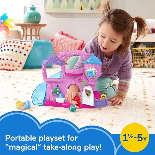 Fisher-Price Little People Toddler Toy Disney Princess Play & Go Castle Portable Playset for Pretend Play Kids Ages 18+ Months​ - Princess Play & Go Castle thumbnail 3