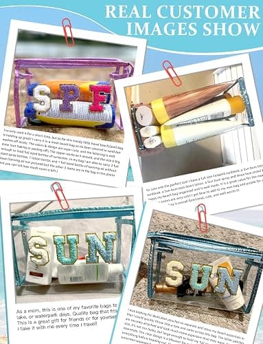 COSHAYSOO Sunscreen Bag Clear Makeup Toiletry Pouch Beach Vacation Essentials for Women Teen Girls Trip Gifts Summer Pool Travel Must Have Accessories Waterproof Stuff thumbnail 4