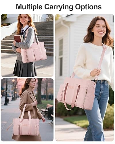 Marscamd Teacher Tote Bag for Work with 10 Pockets, 15.6" Laptop Water-Resistant Bag with Crossbody Strap for Women, College thumbnail 2