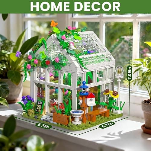 Flowers House Building Set with LED Light, Creative Garden House Buiding Toy for Home Decoration, Greenhouse Model Playset, for Adults Teens Girls Friends Ages 8+, Xmas Birthday Gift (779 Pieces) thumbnail 3