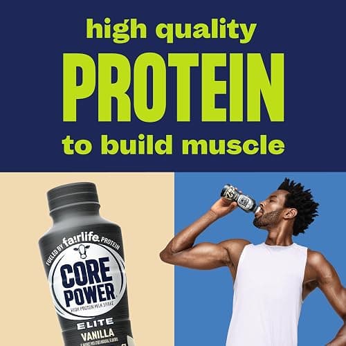 Core Power Elite High Protein Shake, Vanilla, 42g Bottle, 14oz, 12 Pack thumbnail 4